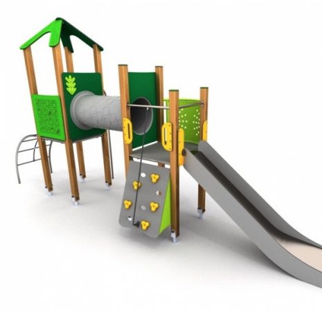 Aire de jeux toboggan tunnel vert parknplaystore