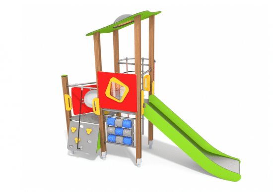 Aire de jeux extérieur en bois pour enfant